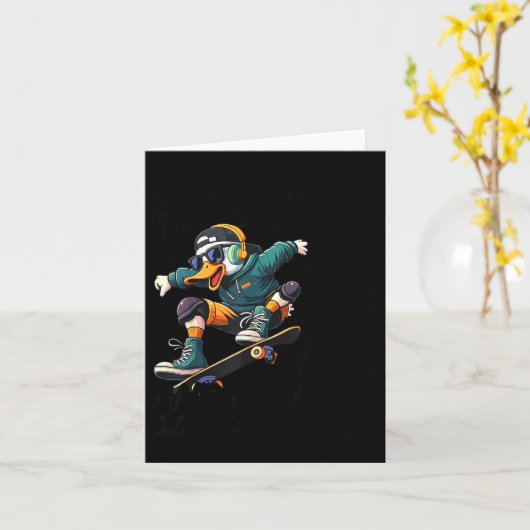 Funny Duck Graphic Tees Men Women Teens Funny Quot カード (黄色い花)