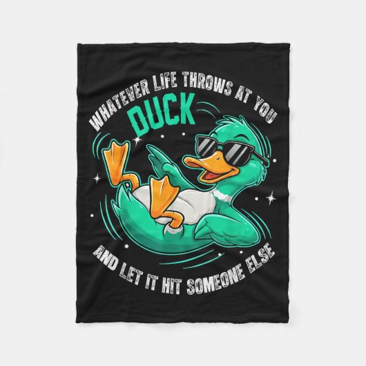 Funny Duck Graphic Tees Men Women Teens Funny Quot フリースブランケット (正面)