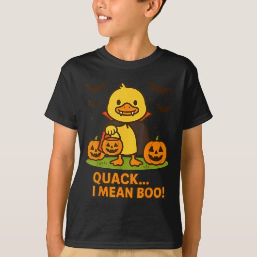 Funny Duck Halloween Costume – Quack I Mean Boo Qu Tシャツ (正面)