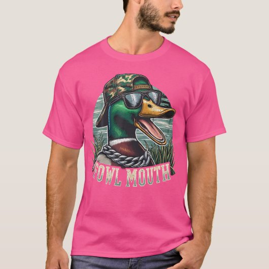 Funny Duck Hunter Fowl Mouth Duck Hunting Goose Hu Tシャツ (正面)