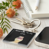 Funny Duck Meme – “Welcome to My Crib” Cute Animal キーホルダー (正面右)