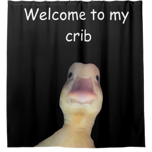 Funny Duck Meme – “Welcome to My Crib” Cute Animal シャワーカーテン (正面)