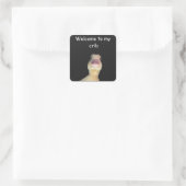 Funny Duck Meme – “Welcome to My Crib” Cute Animal スクエアシール (バッグ)