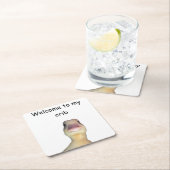 Funny Duck Meme – “Welcome to My Crib” Cute Animal スクエアペーパーコースター (インサイチュ)