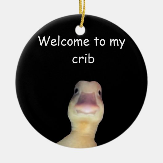 Funny Duck Meme – “Welcome to My Crib” Cute Animal セラミックオーナメント (正面)
