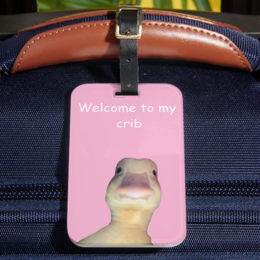 Funny Duck Meme – “Welcome to My Crib” Cute Animal ラゲッジタグ (正面インサイチュ2)