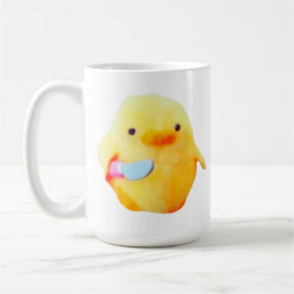 Funny Duck Meme with Knife for Meme Lovers Mug コーヒーマグカップ