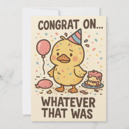 Funny Duck Party Greeting Card - Congrats On... サンキューカード
