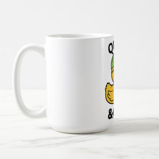 Funny Duck Quack & Chill – Yellow Duck with Sungla コーヒーマグカップ (左)