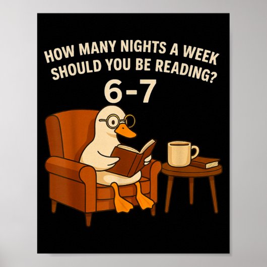 Funny Duck Reading Book 67 Six Seven Meme  ポスター (正面)