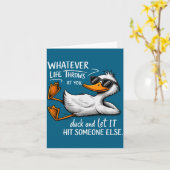 Funny Duck Shirt Funny Quote Graphic Tees For Men  カード (黄色い花)