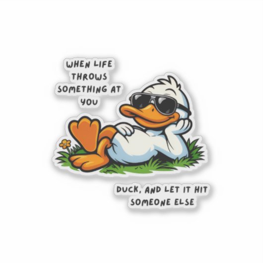 funny duck stickers シール (正面)