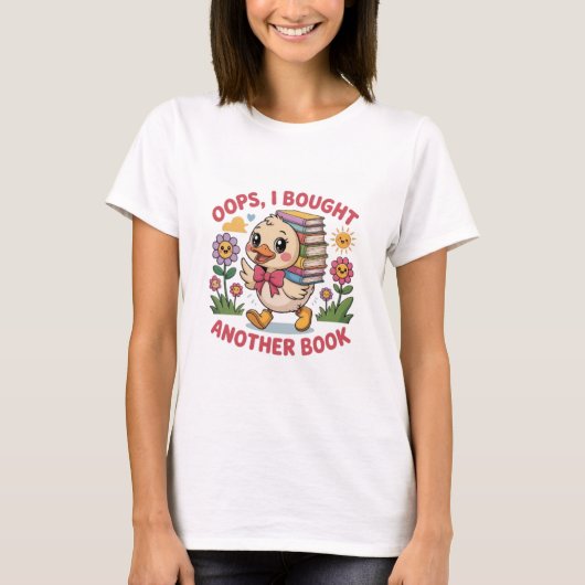 Funny Duck with Books – Book Lover Gift Tシャツ (正面)