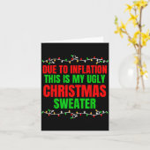 Funny Due To Inflation Ugly Christmas Sweaters Fam カード (黄色い花)