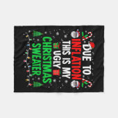 Funny Due To Inflation Ugly Christmas Sweaters For フリースブランケット (正面(横))