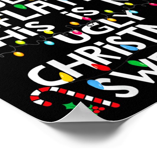 Funny Due To Inflation Ugly Christmas Sweaters For ポスター (角)