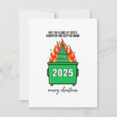 Funny Dumpster Fire 2025 Xmas Greeting Card シーズンカード (正面)
