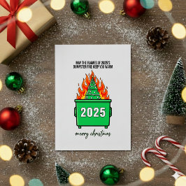 Funny Dumpster Fire 2025 Xmas Greeting Card シーズンカード