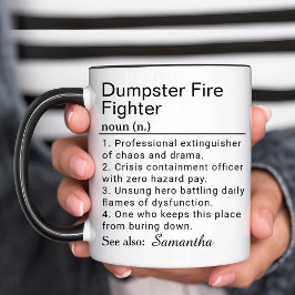 Funny Dumpster Fire Fighter Definition マグカップ
