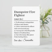 Funny Dumpster Fire Fighter Definition Card 招待状 (スタンド正面)