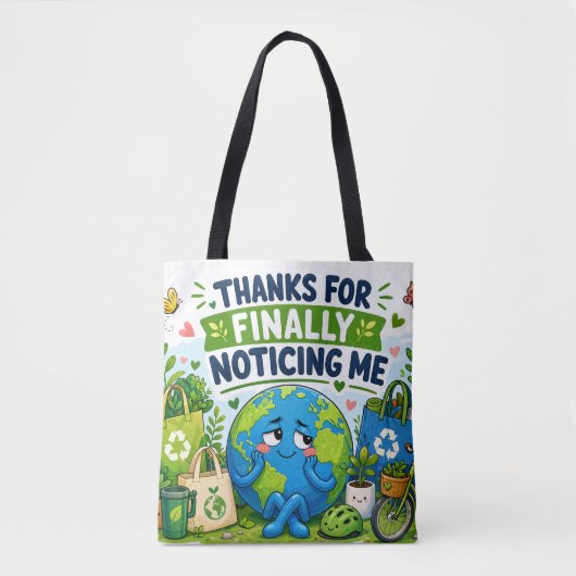 Funny Earth Day Eco Graphic トートバッグ (正面)
