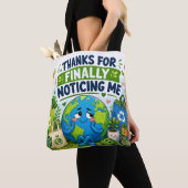 Funny Earth Day Eco Graphic トートバッグ (クローズアップ)