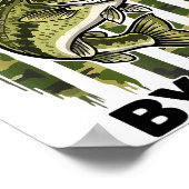 Funny Easily Distracted By Camo B Fish American Fl ポスター (角)