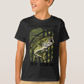 Funny Easily Distracted By Camo B Fish American Fl Tシャツ (正面)