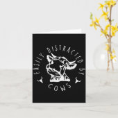 Funny Easily Distracted By Cows Design カード (黄色い花)