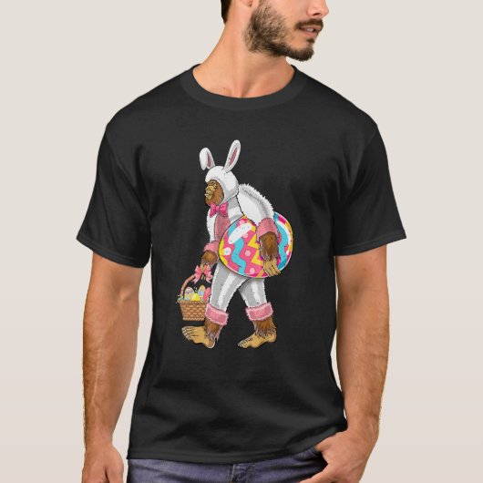 Funny Easter Bigfoot Sasquatch With Bunny Ears Cos Tシャツ (正面)