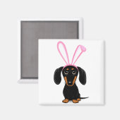 Funny Easter Bunny Dog Black And Tan Dachshund T S マグネット (正面/裏面)