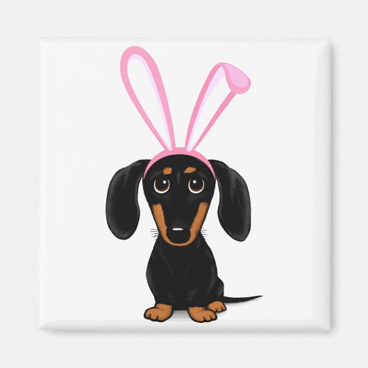 Funny Easter Bunny Dog Black And Tan Dachshund T S マグネット (正面)