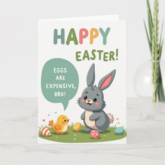 Funny Easter Bunny Eggs Card カード (正面)