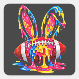 Funny Easter Bunny Ice Cream Drip Gifts for Men Bo スクエアシール