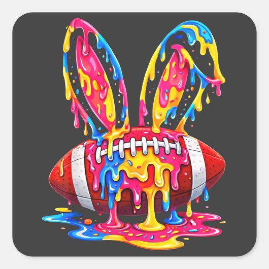 Funny Easter Bunny Ice Cream Drip Gifts for Men Bo スクエアシール (正面)