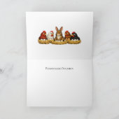 Funny Easter Bunny in Coop Farm Chicken Humor Gift カード (内部)