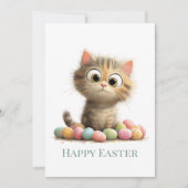 Funny Easter Cat Flat Greeting Card シーズンカード (正面)