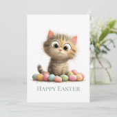 Funny Easter Cat Flat Greeting Card シーズンカード (スタンド正面)