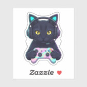 Funny Easter Cat Gamer Egg Controller Gaming  シール (シート)