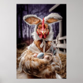 Funny Easter Chicken Bunny Costume ポスター (正面)