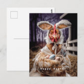 Funny Easter Chicken Bunny Costume ポストカード (正面/裏面)