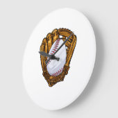 Funny Easter Egg Baseball Egg Hunting Easter Day M ラージ壁時計 (傾斜)