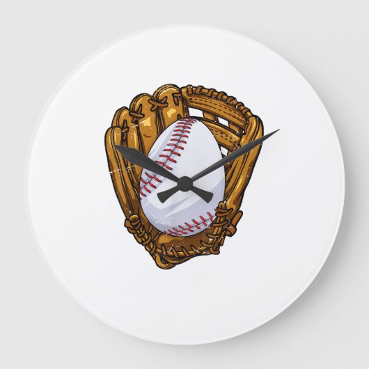 Funny Easter Egg Baseball Egg Hunting Easter Day M ラージ壁時計 (正面)