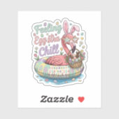Funny Easter Flamingo Feeling Eggstra Chill Cute シール (シート)