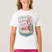 Funny Easter Flamingo Feeling Eggstra Chill Cute Tシャツ (正面)