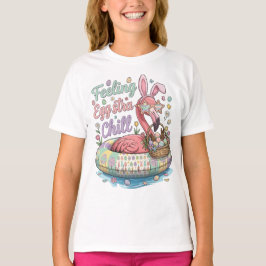 Funny Easter Flamingo Feeling Eggstra Chill Cute Tシャツ