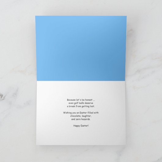 Funny Easter Golf Ball Easter Egg Hunt Humor カード (内部)