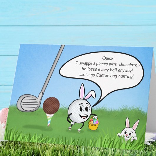 Funny Easter Golf Ball Easter Egg Hunt Humor カード