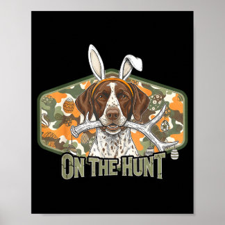 Funny easter labrador retriever on the hunt bunny ポスター