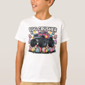 Funny Easter Monster Truck Egg Crusher Pun Boys Tシャツ (正面)
